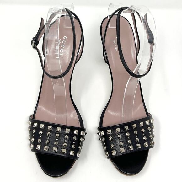 Gucci Studded Leather Ankle Strap Sandals - Size 39.5 - Picture 2 of 9